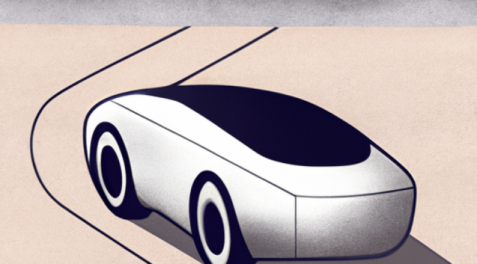 Autonomous vehicle design, futuristic car, AI-driven, digital art, surreal.