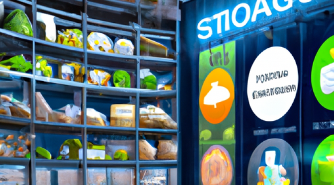 Food storage facilities, AI monitoring systems, reducing wastage, immersive digital visualization.